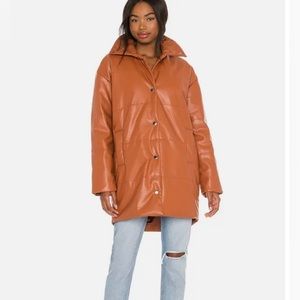 Blank NYC faux leather puffer jacket